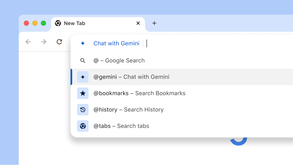 Chat with Gemini from the address bar